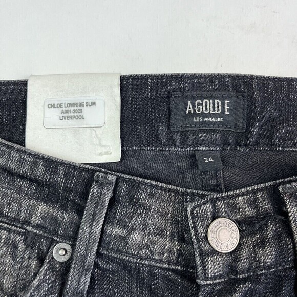 NWT Agolde Chloe Jeans distressed Size 24 Black - Picture 7 of 16
